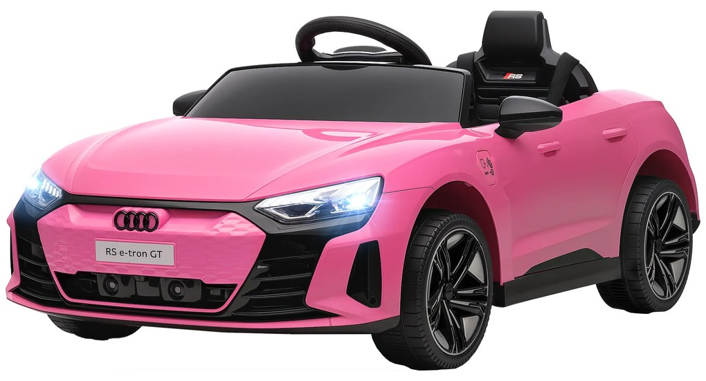 HOMCOM Elektryczny samochód dla dzieci z zdalnym sterowaniem, pasem bezpieczeństwa, trąbką, muzyką, reflektorami, do 5 km/h, 3-5 lat, Różowy
