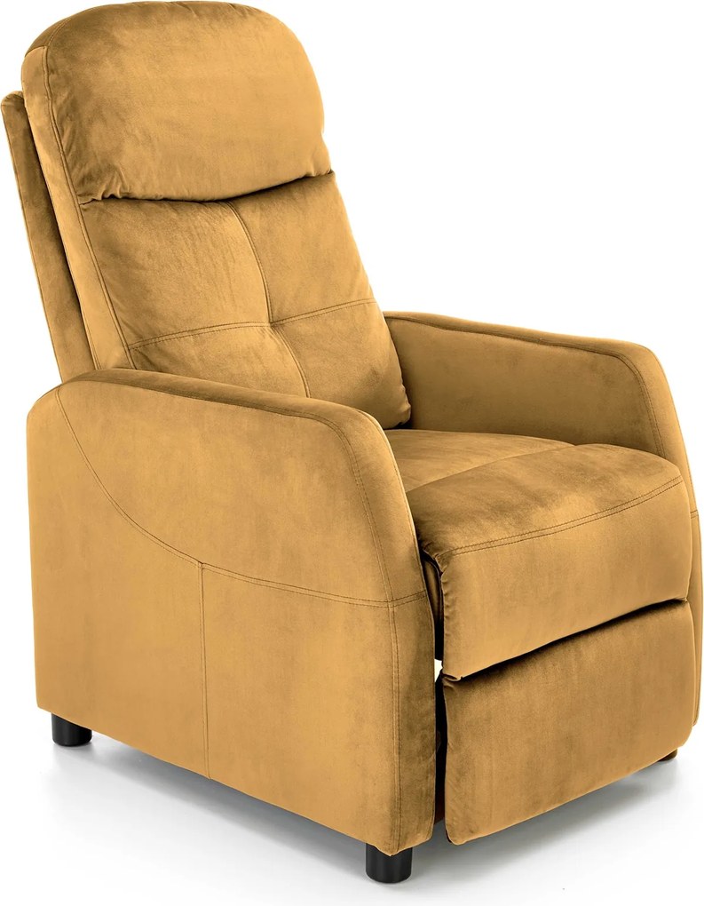 Rozkładany fotel wypoczynkowy z tkaniny velvet Felipe 2