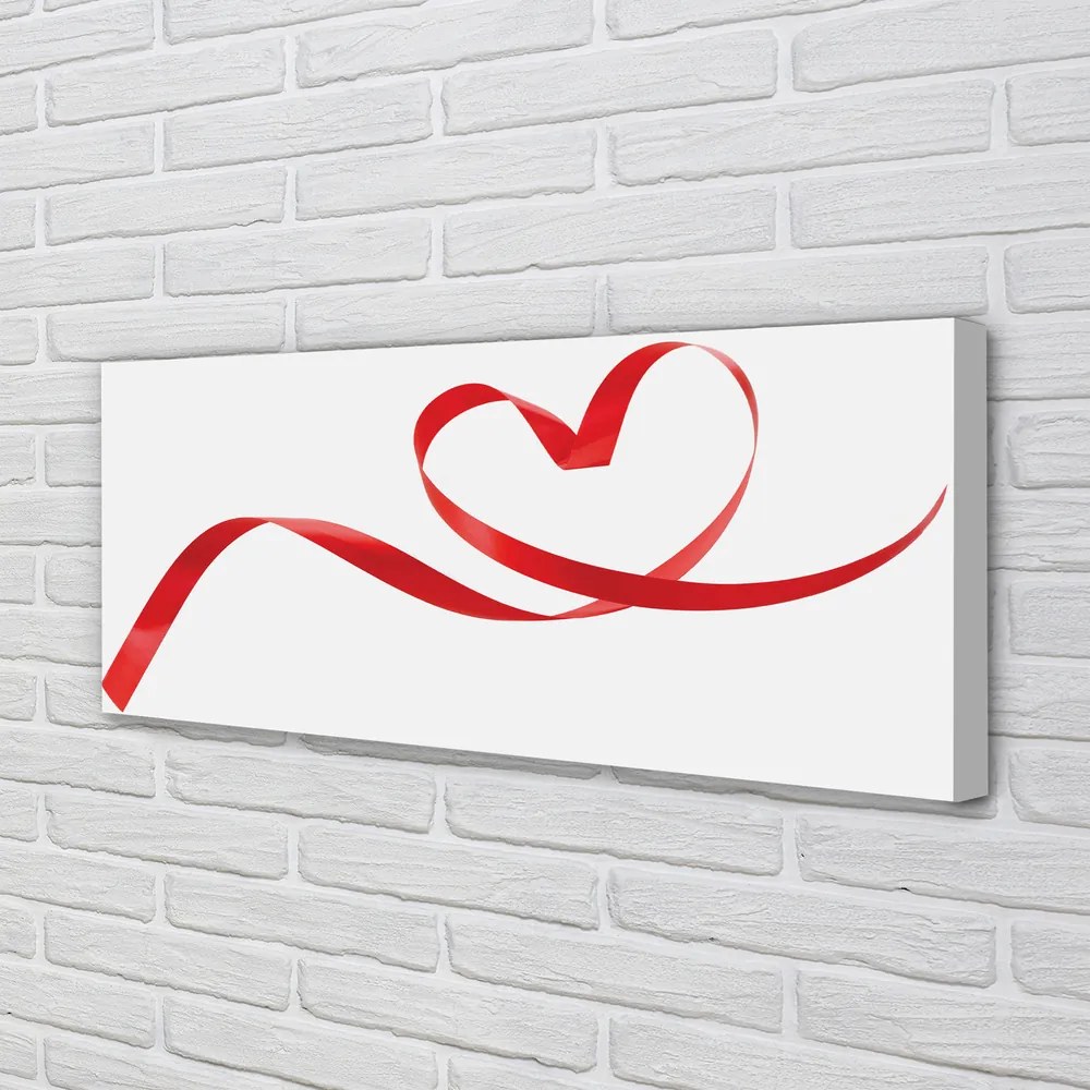 Obraz canvas na ścianę Serce z Czerwoną Wstążką