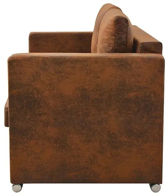 Przytulna brązowa sofa dwuosobowa - Pelagio 2Q