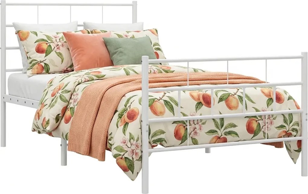 Białe łóżko dla jednej osoby 90x200 L3-W80