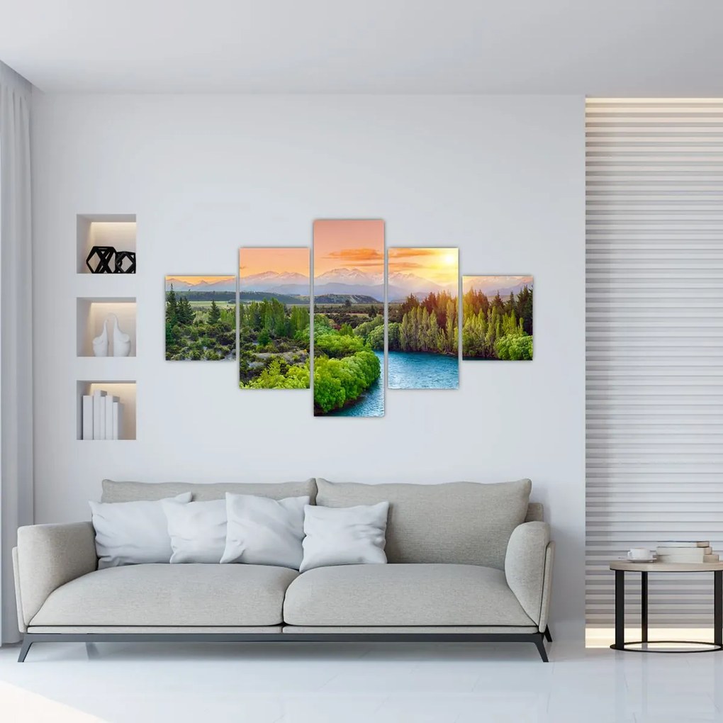 Obraz - Leśny krajobraz górski (125x70 cm)