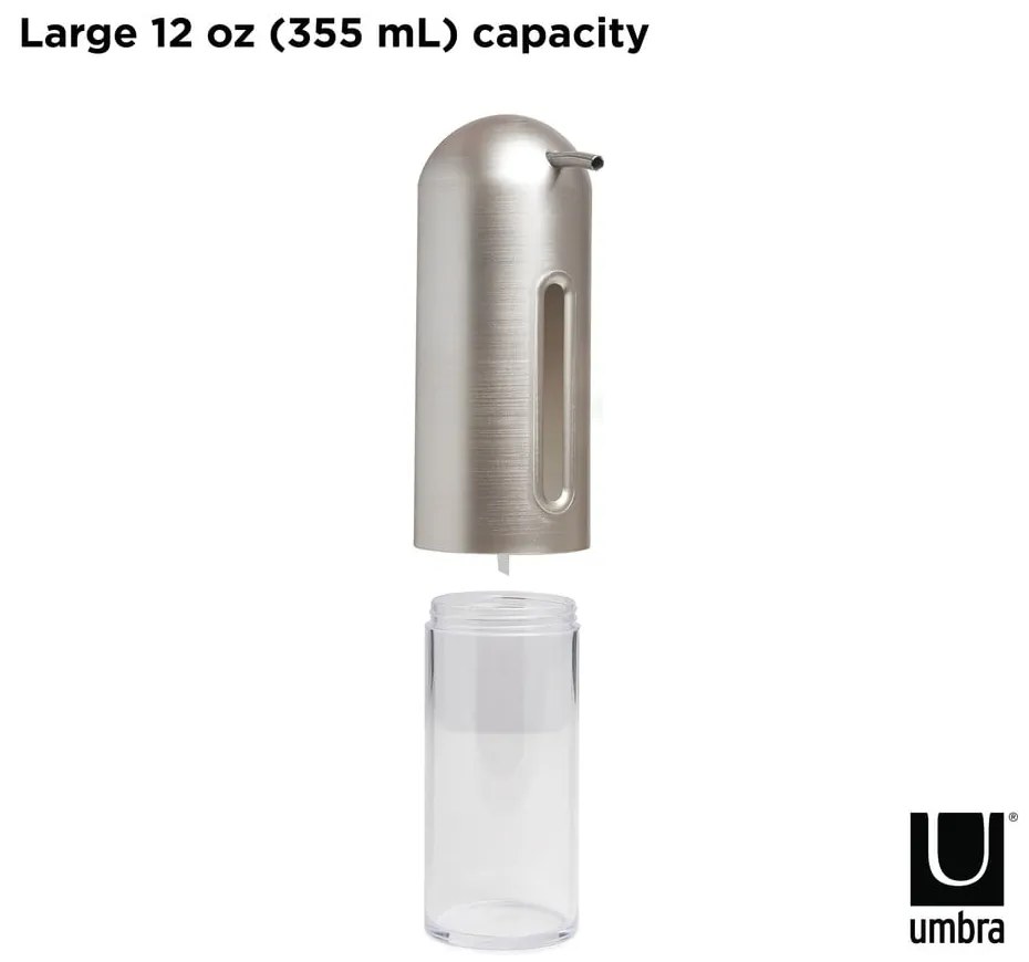 Plastikowy dozownik do mydła w kolorze srebra 350 ml Penguin – Umbra