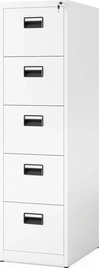 Metalowa szafka kartotekowa 46x62x163 cm Sara V005 biała