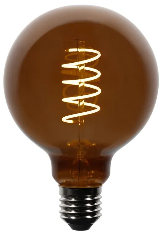 Zestaw 5 ściemnialnych żarówek LED E27 G95 brązowe 4W 120 lm 1800K