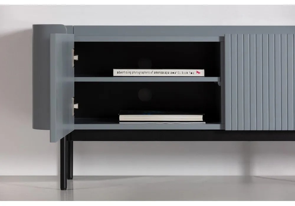Szaroniebieska szafka pod TV 180x55x40 cm Willa – MOME