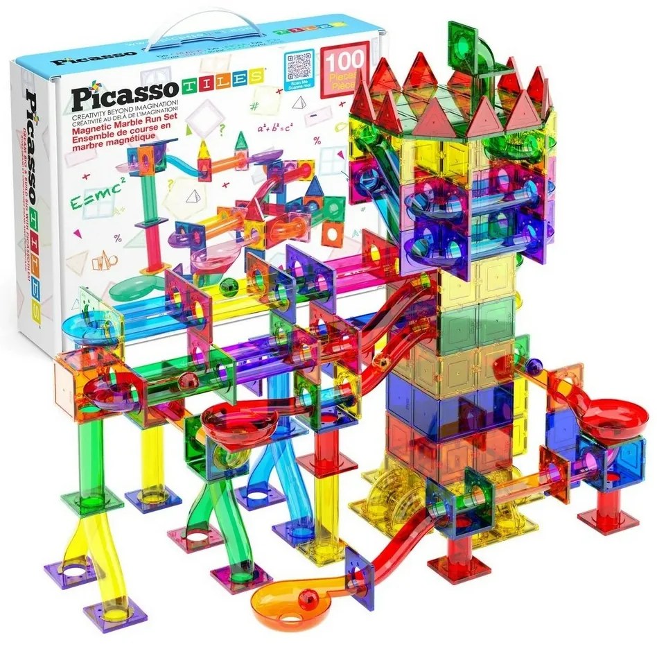 PicassoTiles magnetyczny zestaw konstrukcyjny 100 szt. Marble Run