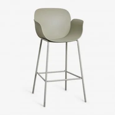 Wysoki Stołek Ogrodowy Lynette Z Polipropylenu I Żelaza Bamboo Green & ↑75 Cm - Sklum