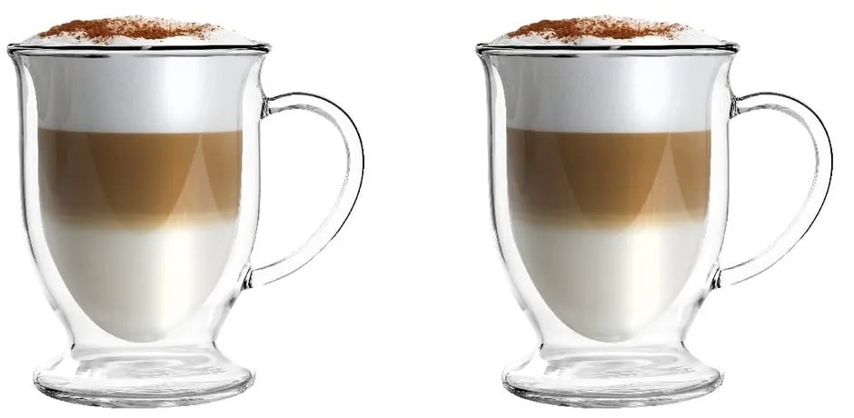 Zestaw 2 szklanek do latte z podwójną ścianką Vialli Design, 250 ml