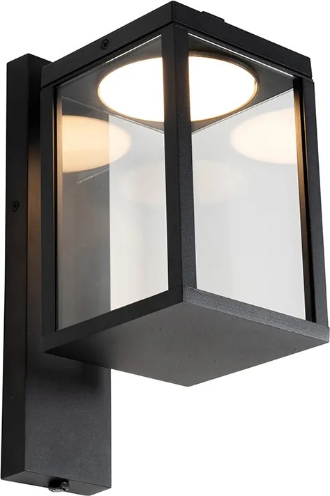 Lampa ścienna zewnętrzna czarna w tym LED i czujnik zmierzchu - Ferdinand
