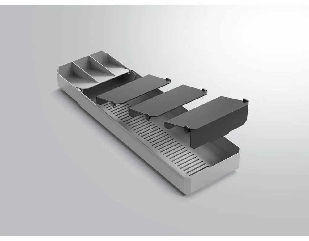 Szary plastikowy organizer na sztućce do szuflady 15 x 49 cm – Metaltex