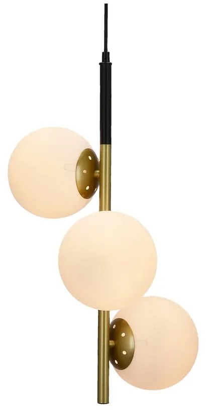 Lampa wisząca w kolorze złota ze szklanym kloszem 32.5x32.5 cm Duo – Candellux Lighting