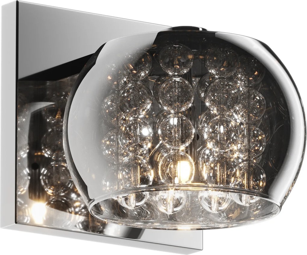 Kinkiet ścienny z dymionym kloszem i kryształkami Crystal 13