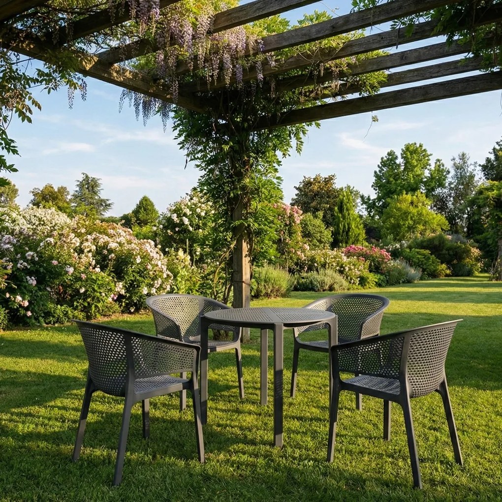 Kubełkowe krzesło ogrodowe Nexo z tworzywa sztucznego