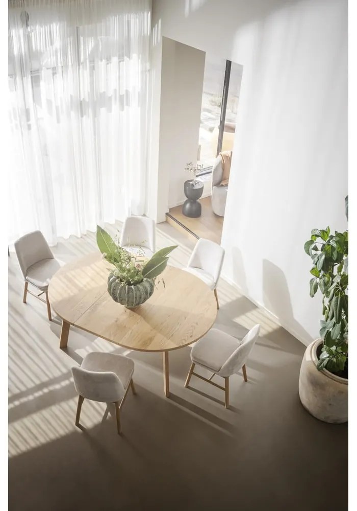 Okrągły rozkładany stół w dekorze dębu ø 130 cm Glenside – Rowico