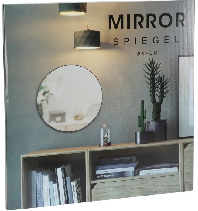 Lustro okrągłe w metalowej ramce, Ø 55 cm