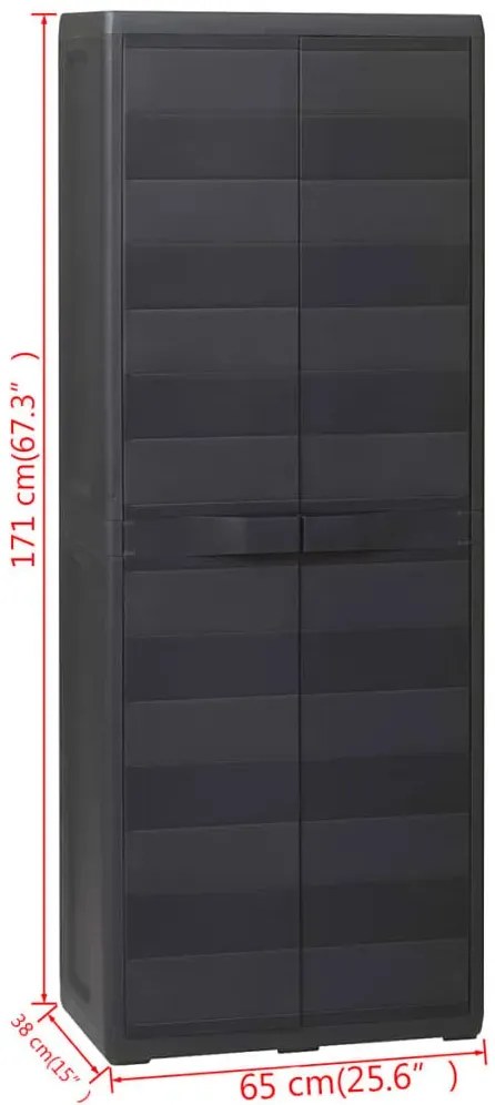 Czarna szafa warsztatowa do garażu i piwnicy K6-H42