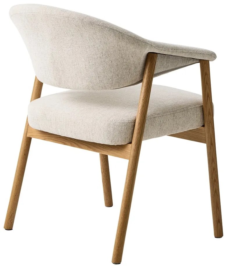 Kremowe krzesła z litego drewna dębowego z podłokietnikami zestaw 2 szt. Elk – Unique Furniture