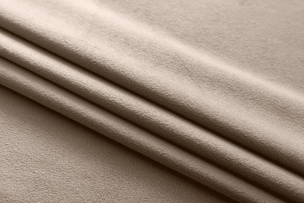 Beżowa zasłona zaciemniająca VELVET 140x270 cm Zawieszanie: Taśma z wiązaniami
