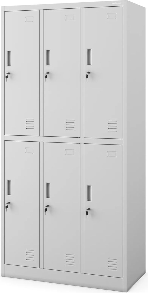 Szafa socjalna 6-skrytkowa Igor 90x45x185 cm szara