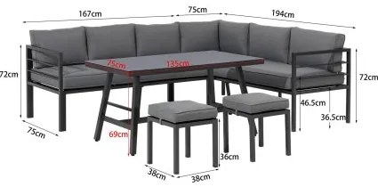YORK SET - ogrodowy aluminiowy zestaw wypoczynkowy
