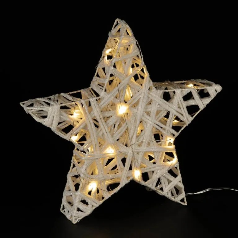 Gwiazda z brokatem, ciepła biel, 20 diod LED, Ø 30 cm