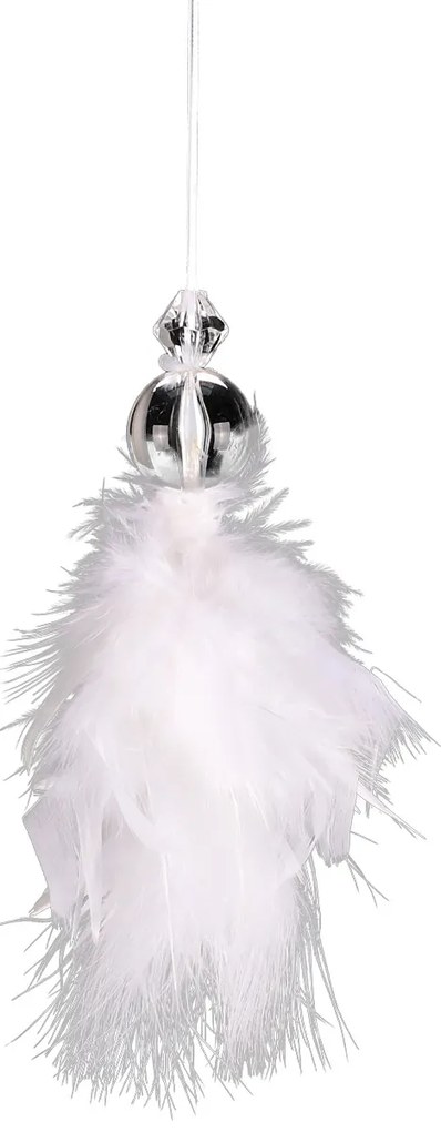 Aniołek do zawieszenia z pierza, 17 cm, zestaw 6 sztuk