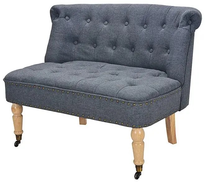 Romantyczna mała sofa Edme - szara