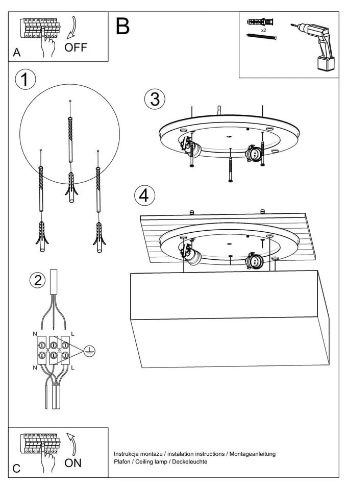 Czarna lampa sufitowa Nice Lamps Mitra Ceiling 35