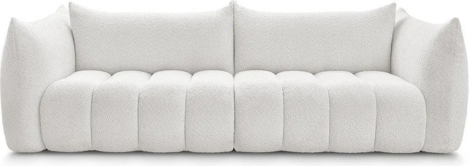 Biała sofa z materiału bouclé 286 cm Azra – Bobochic Paris