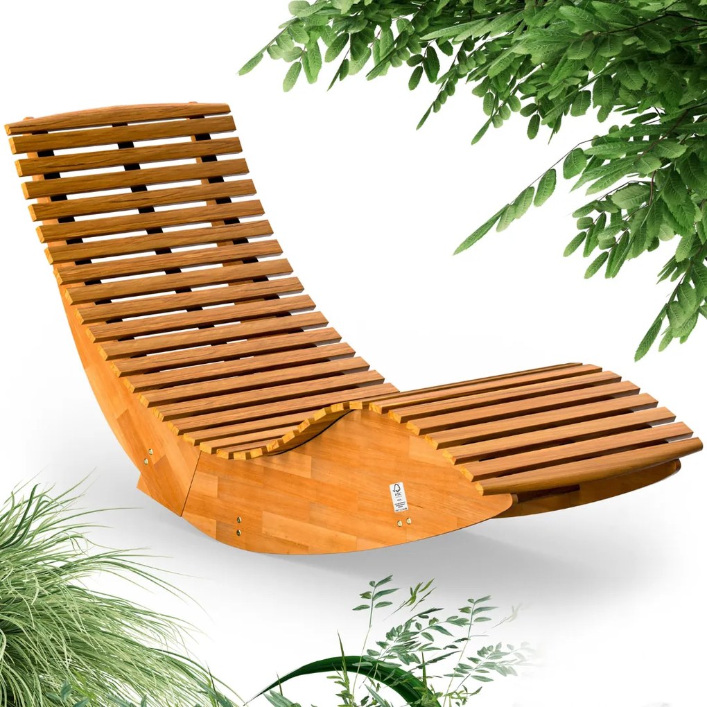 Leżak bujany BALI, 155x60x93cm, naturalny brąz Casaria