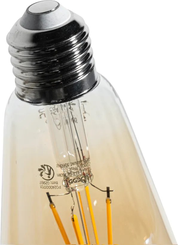 Zestaw 5 ściemnialnych żarówek LED E27 Filament ST64 Gold 4,5W 450 lm 2200K