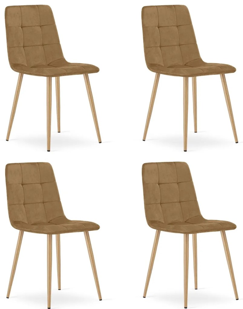 Krzesło aksamitne KARA brązowe