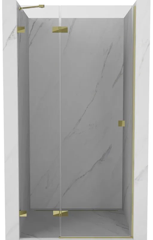 Mexen Lunar drzwi prysznicowe uchylne lewe 120 cm, transparent, złote - 834-120-000-50-00-L