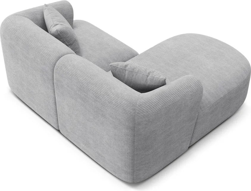 Jasnoszary sztruksowy narożnik (lewostronny/z szezlongiem) Campi – Cosmopolitan Design