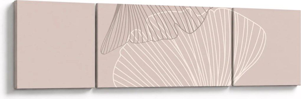 Obraz - Beżowe liście N⁰2 (170x50 cm)