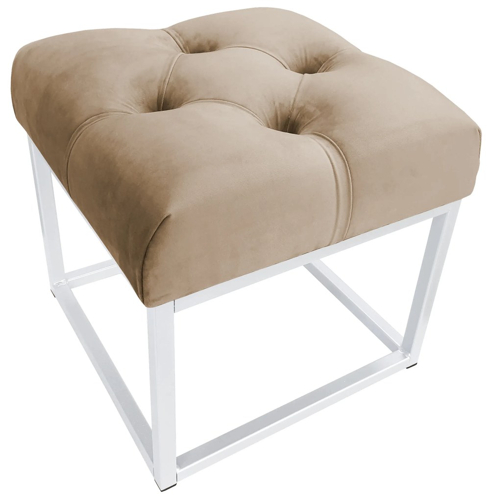 Pufa CHESTERFIELD LOFT ławka postawa biała MG06