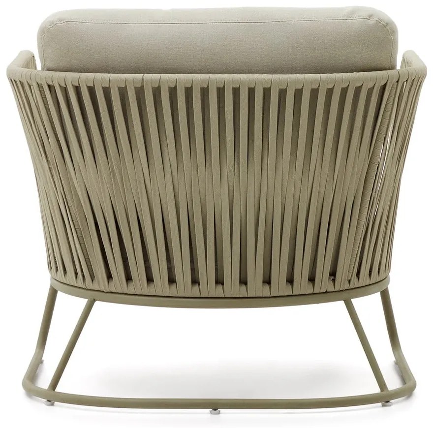Zielony metalowy fotel ogrodowy Saconca – Kave Home
