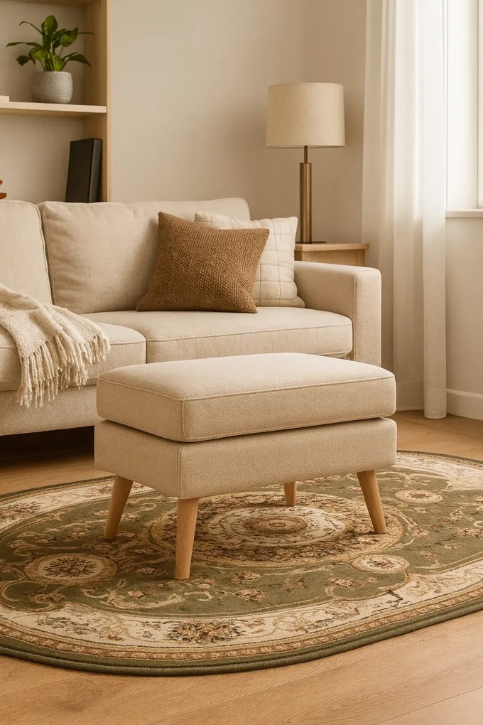 Zielony owalny dywan w stylu retro M0-H35