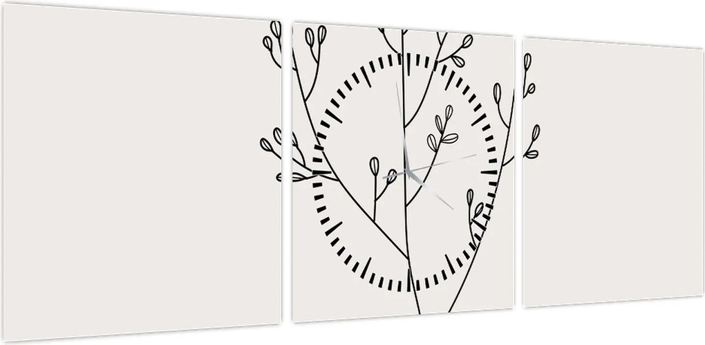 Obraz - Kwiat łąkowy N⁰3 (z zegarem) (90x30 cm)