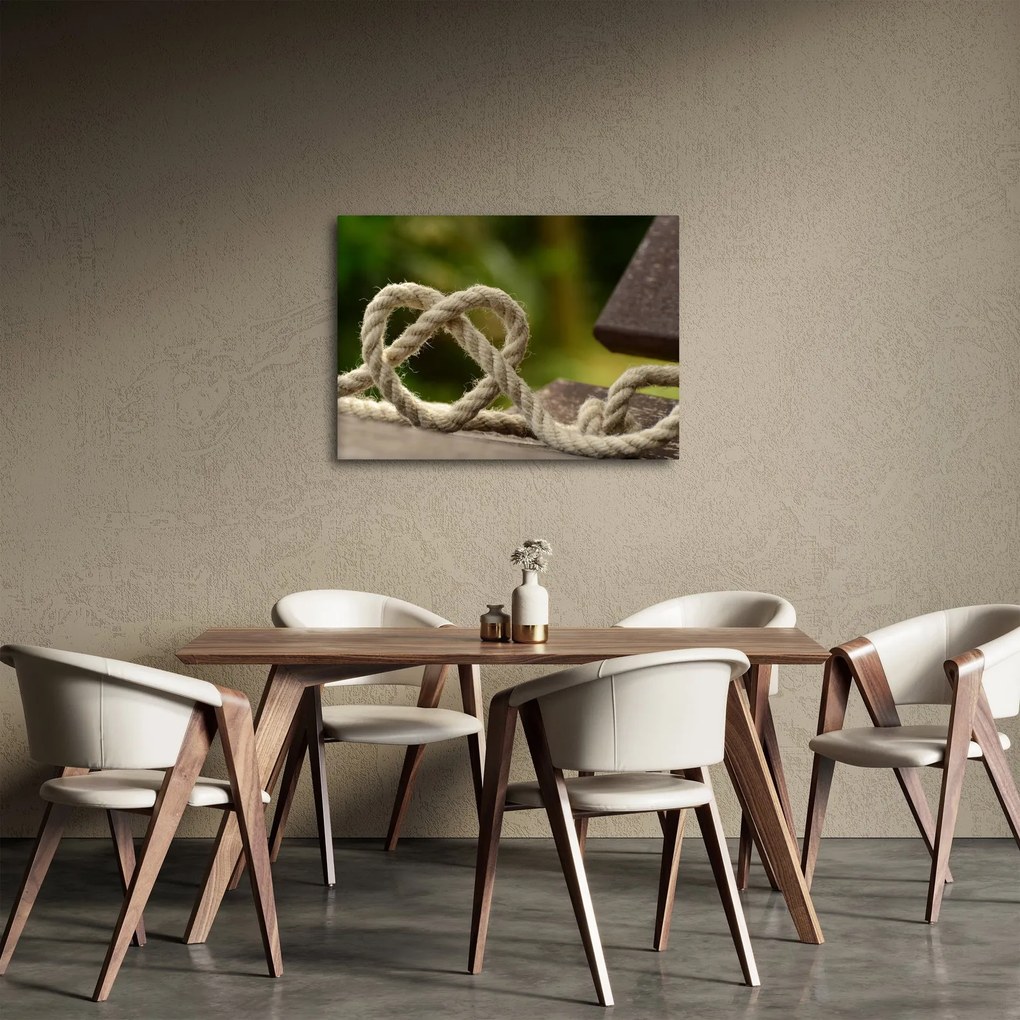 Obraz serca z liny (70x50 cm)