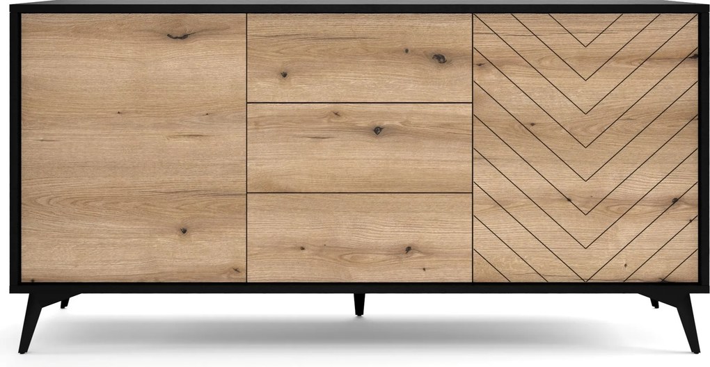 Komoda DIAMANTE 154 cm do Salonu Sypialni Czarny