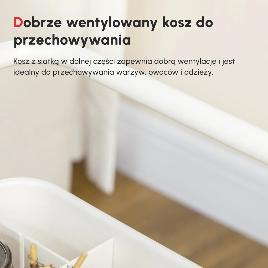 HOMCOM Wózek serwisowy z 3 koszami na półki