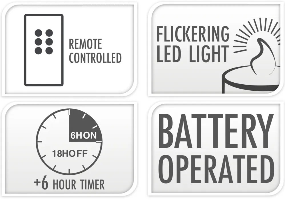 Woskowane świece stołowe z LED, 27 cm
