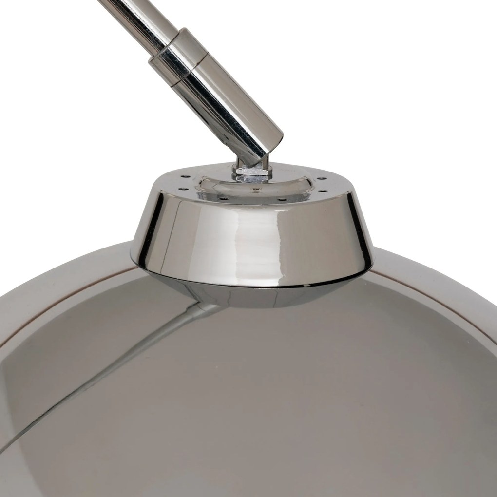 Lampa podłogowa łukowa FLORIS, metalowa, srebrna, 177 cm