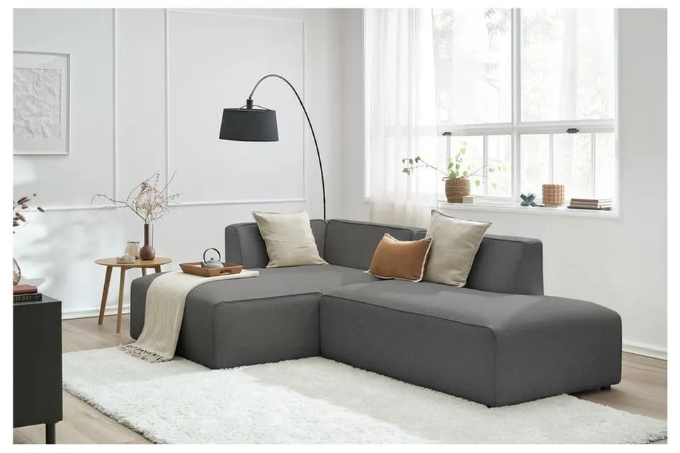 Ciemnoszary narożnik modułowy (lewostronny/w kształcie litery L) Megeve – Bobochic Paris