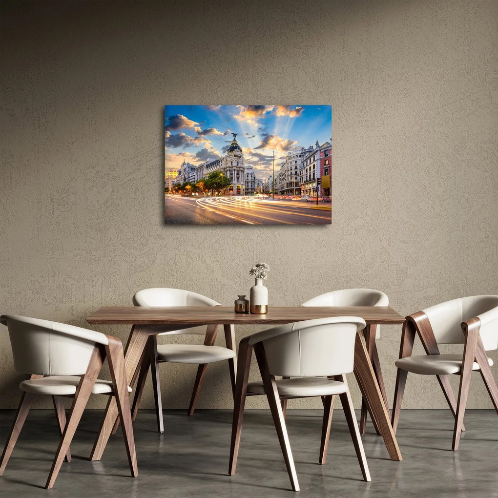 Obraz - Calle Gran Vía, Madryt, Hiszpania (70x50 cm)