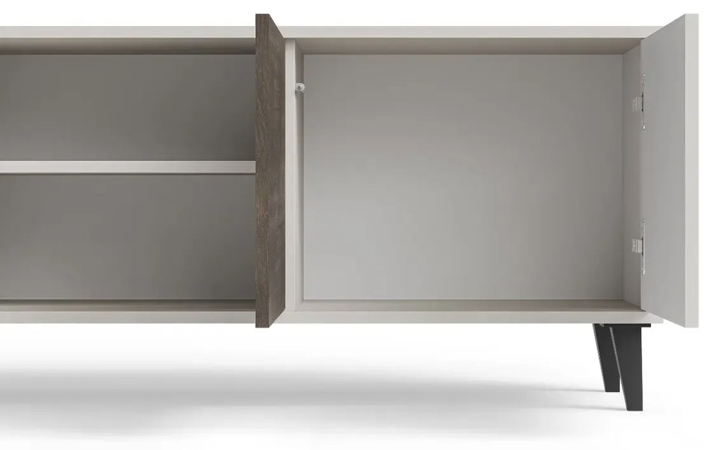 Szafka RTV RANDOM 2 200cm orzech/kaszmirowa HALMAR