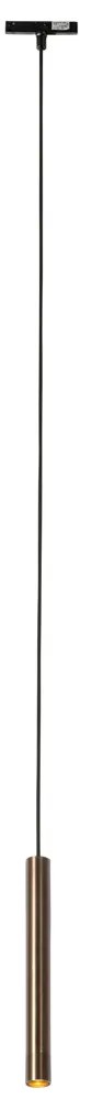 Nowoczesna wisząca lampa w kolorze ciemnego brązu do systemu szynowego jednofazowego - Slimline Keno