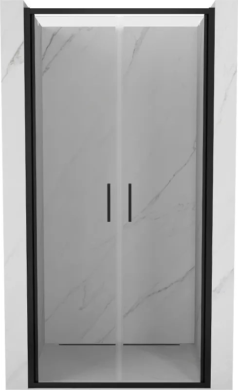 Mexen Exo-B Duo drzwi prysznicowe podwójne uchylne 90 cm, transparent, czarne - 814-090-000-70-00